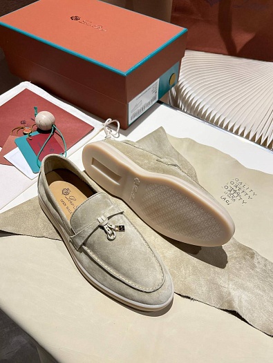 Женские замшевые лоферы Loro Piana Summer Charms Walk premium   