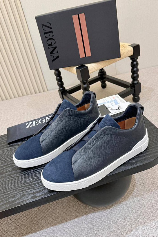 Мужские кроссовки Ermenegildo Zegna Triple Stitch - Navy