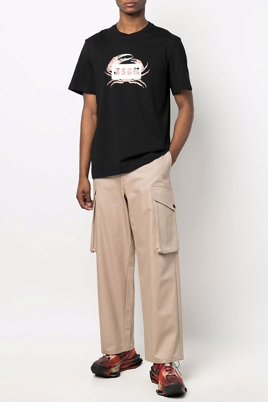 Чёрная оверсайз футболка MSGM Crab-print