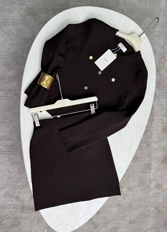 Женский костюм двойка Celine premium - Brown