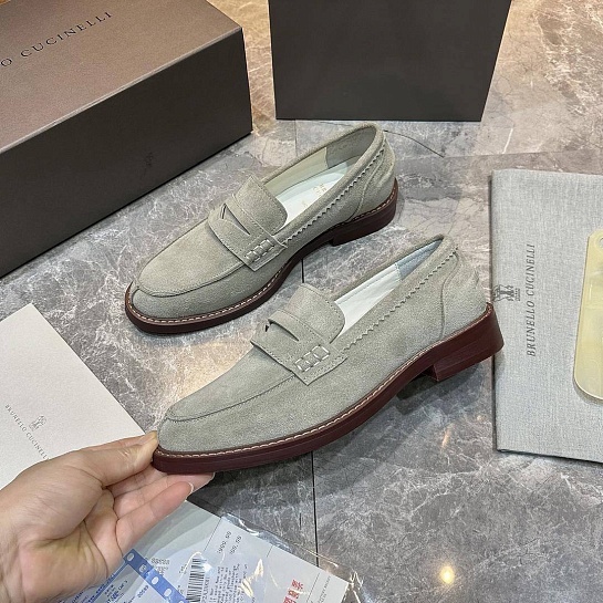 Мужские замшевые лоферы Brunello Cucinelli Premium