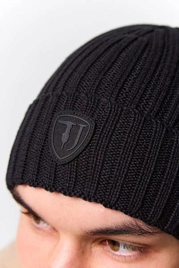 Мужская шапка Trussardi logo-patch - Black   