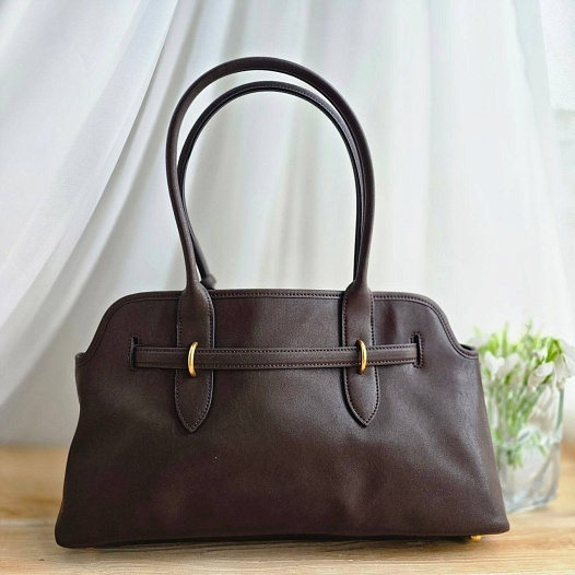 Кожаная сумка MIU MIU Aventure nappa 42x29 см - Chocolate   