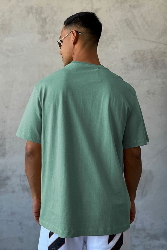 Зелёная оверсайз футболка Givenchy college logo-embroidered