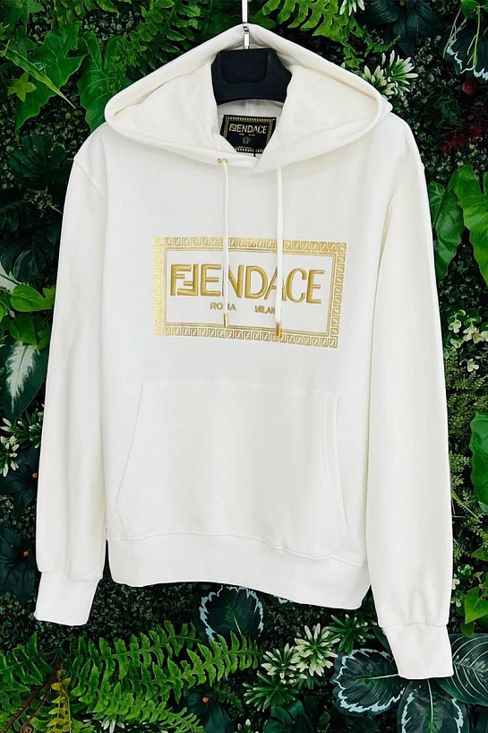 Белая мужская кофта Collaboration Fendi x Versace Fendace Logo