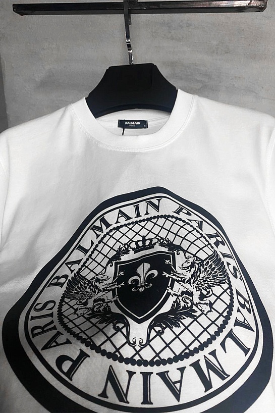 Белая оверсайз футболка Balmain Medallion logo-print