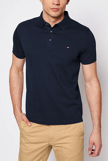 Мужское тёмно-синее поло Tommy Hilfiger   