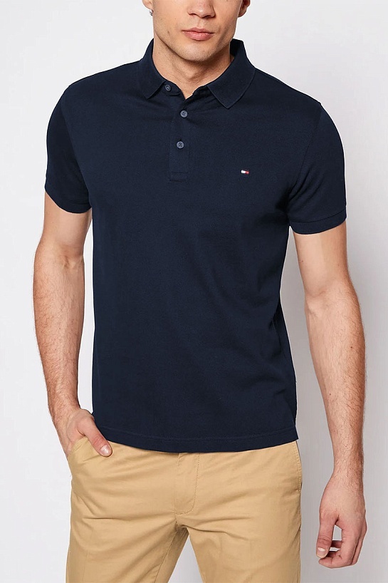 Мужское тёмно-синее поло Tommy Hilfiger