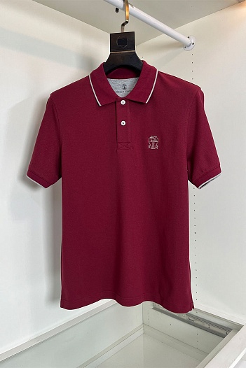 Мужское красное поло Brunello Cucinelli premium   