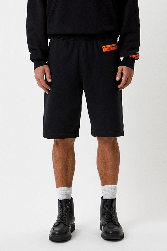 Мужские чёрные шорты Heron Preston logo-patch