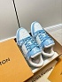 Женские кожаные кроссовки Louis Vuitton Trainer Monogram - White / Blue
