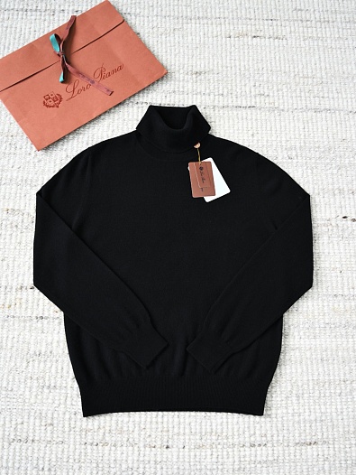 Мужская водолазка Loro Piana Premium - Black   