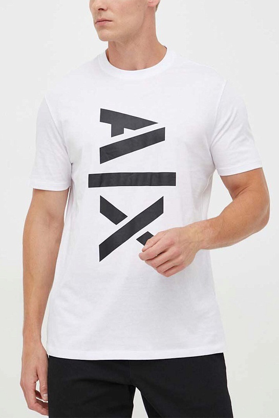 Мужская белая футболка Armani Exchange logo-print