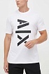 Мужская белая футболка Armani Exchange logo-print