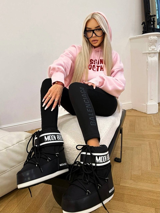 Женские черные леггинсы на флисе Balenciaga