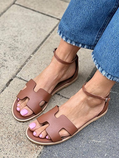 Женские сандалии Hermes Santorini - Brown   
