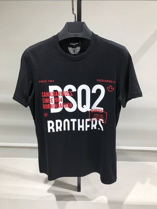 Мужская чёрная футболка Dsquared2 Brothers