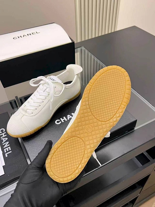 Женские кожаные кроссовки Chanel premium