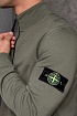 Мужская зелёная кофта с патчем на плече Stone Island Zip Neck