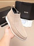 Замшевые лоферы с мехом Hugo Boss high-top - Beige