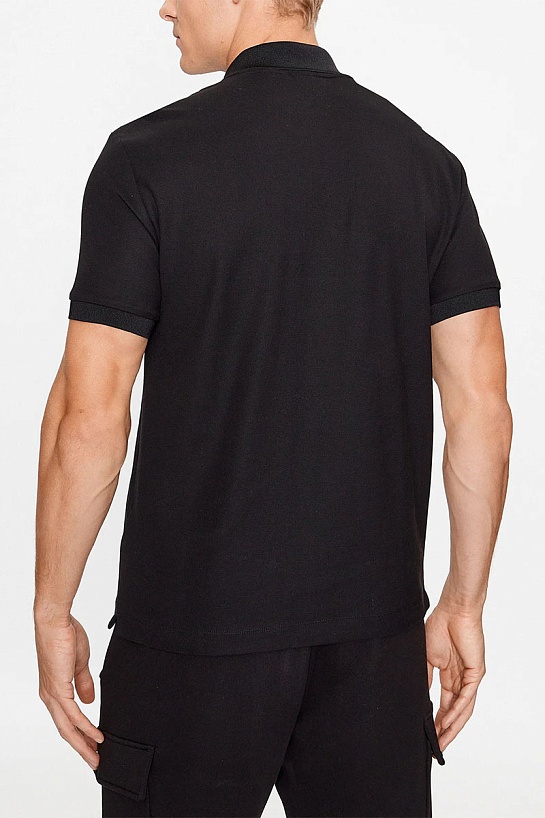 Мужское чёрное поло Emporio Armani 7 logo-badge