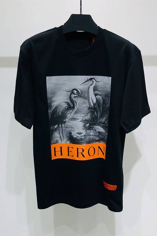 Чёрная оверсайз футболка Heron Preston