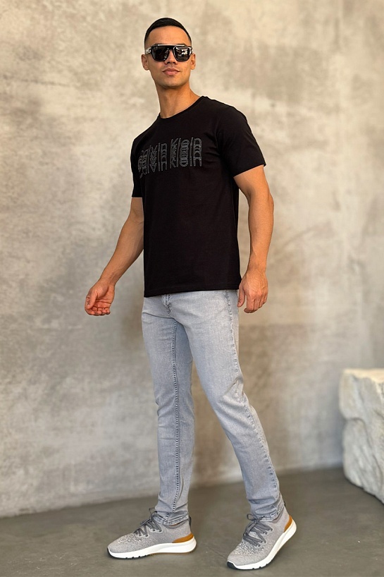 Брендовая мужская футболка Calvin Klein чёрного цвета