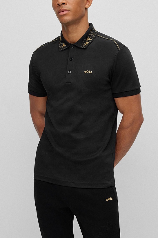 Мужское чёрное поло Hugo Boss Paddy 9