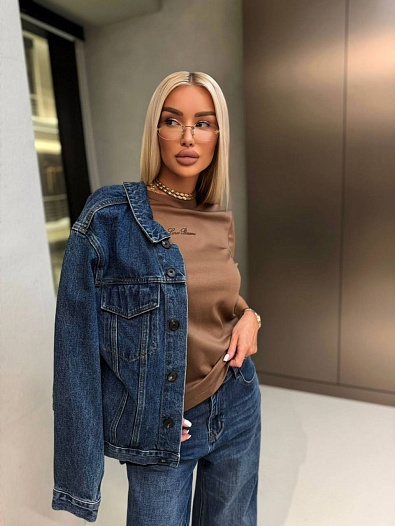 Женская базовая футболка Loro Piana premium - Brown   