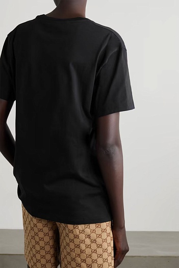 Чёрная оверсайз футболка Gucci x The North Face Collaboration   