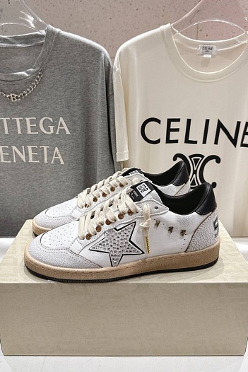 Женские кожаные кроссовки Golden Goose Super Star premium   