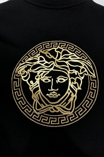 Чёрная футболка Collaboration Fendi x Versace Fendace Logo   
