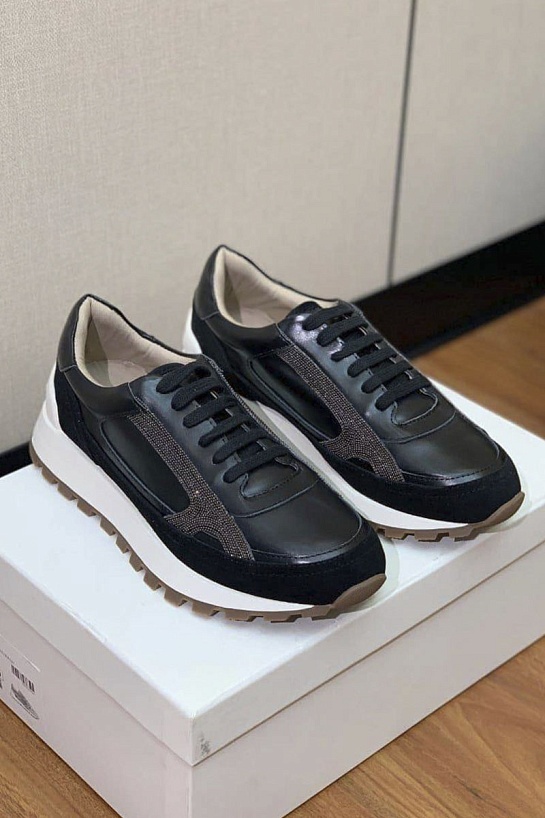 Женские кожаные кроссовки Brunello Cucinelli premium