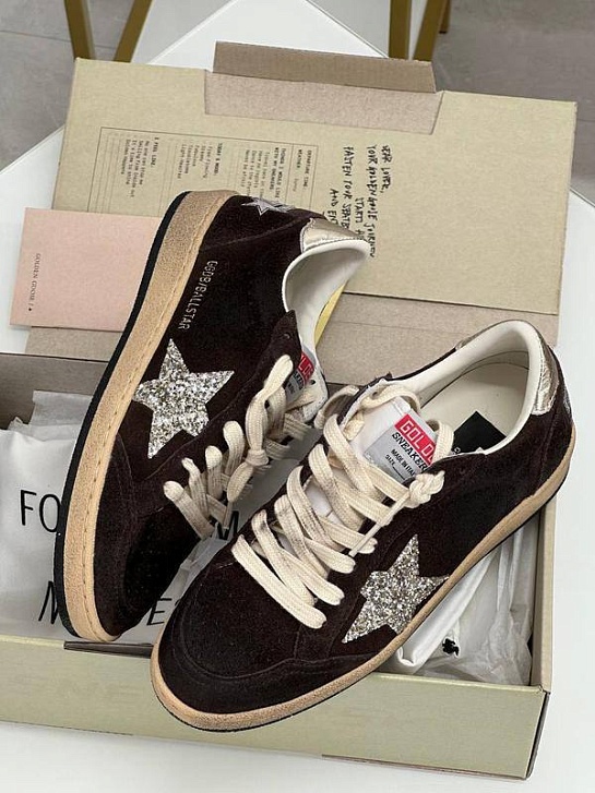 Женские кожаные кроссовки Golden Goose Ball Star premium