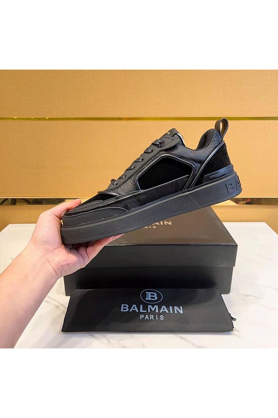 Комбинированные кроссовки Balmain чёрного цвета