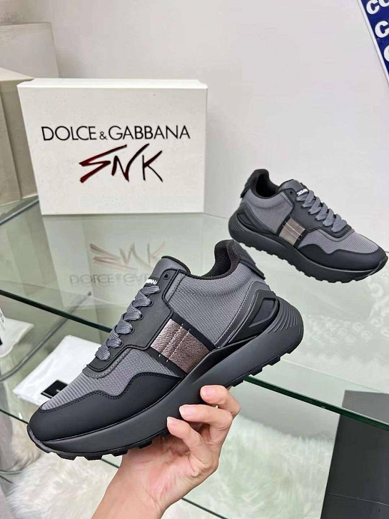 Женские комбинированные кроссовки Dolce & Gabbana - Grey / Black