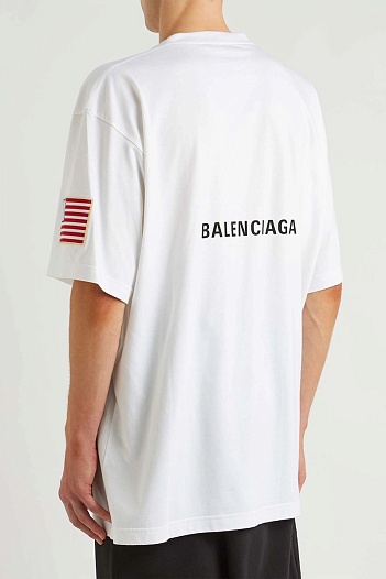 Белая оверсайз футболка Balenciaga x NASA   