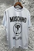 Белая оверсайз футболка Moschino Double Question Mark Logo