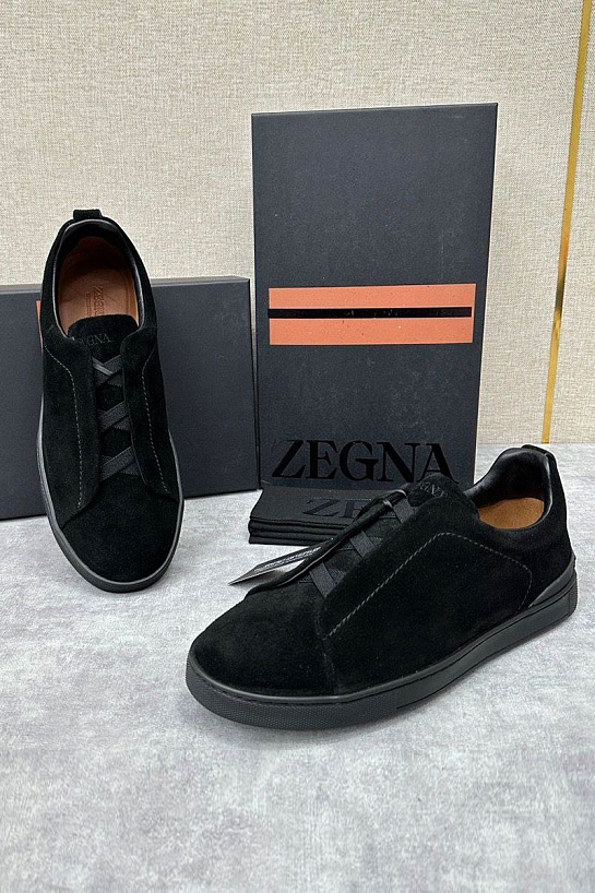 Мужские кроссовки Ermenegildo Zegna Triple Stitch - Black