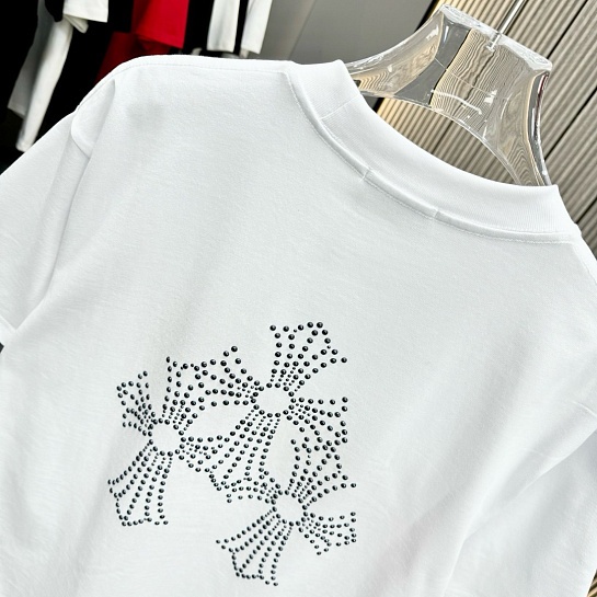 Белая оверсайз футболка Chrome Hearts Premium