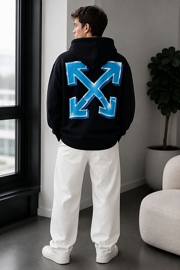 Чёрное худи Off-White Metal Arrow logo-print   