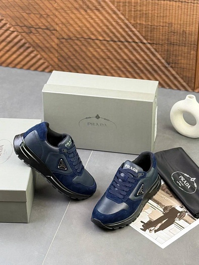 Мужские кроссовки Prada logo-plaque - Navy   