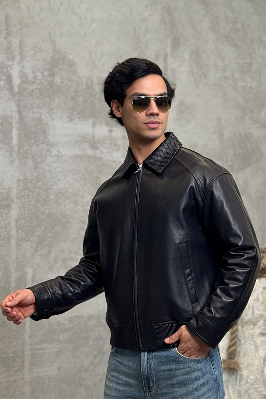 Мужская кожаная куртка Bottega Veneta premium