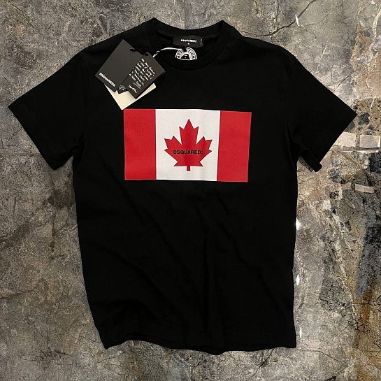 Футболка чёрного цвета Dsquared2 Flag of Canada