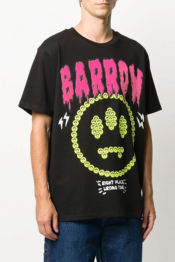 Чёрная оверсайз футболка Barrow "Right Place Wrong Time"   
