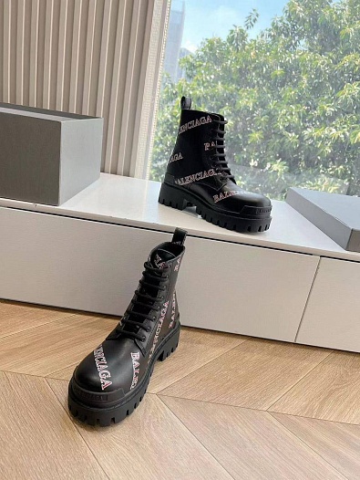 Женские кожаные ботинки Balenciaga Premium   