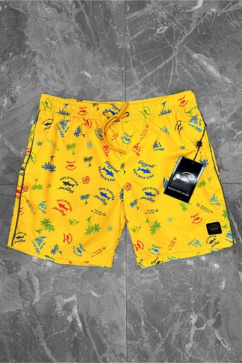 Мужские жёлтые шорты Paul & Shark "Wear the Ocean"   