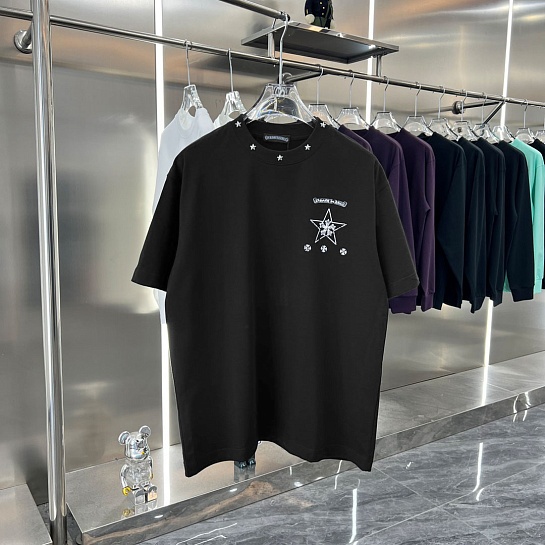 Чёрная оверсайз футболка Chrome Hearts Premium