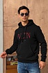 Мужское чёрное худи Valentino logo-embroidered