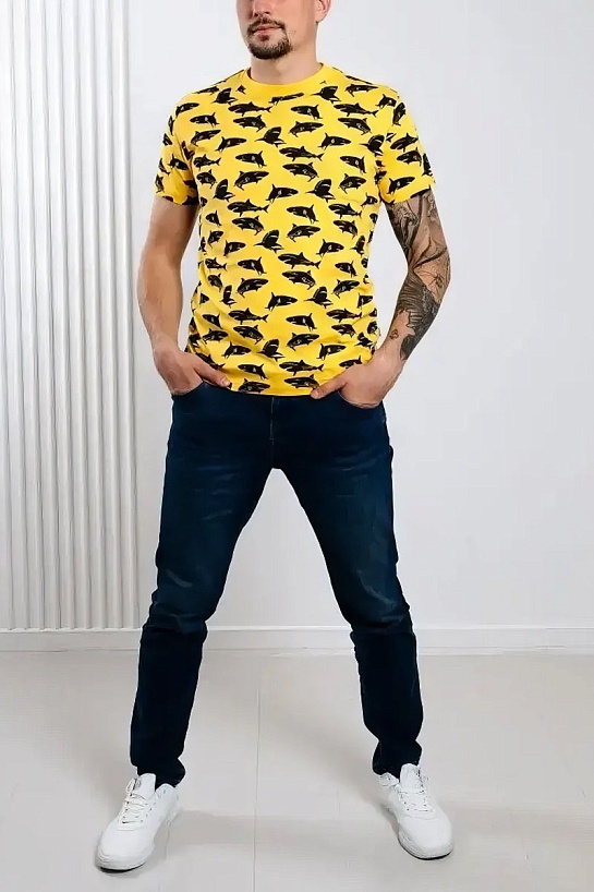 Жёлтая мужская футболка Paul&Shark
